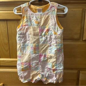Gymboree Baby Girl Patchwork (Yellow, Pink, Orange) Romper Size 12-18 Months